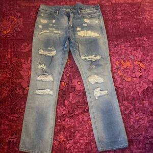 PRPS Men's Distressed Blue Jeans